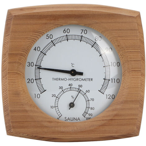 2 en 1 Intérieur Bois Thermo Hygromètre Thermomètre Hygromètre Hammam Sauna Room Accessoires