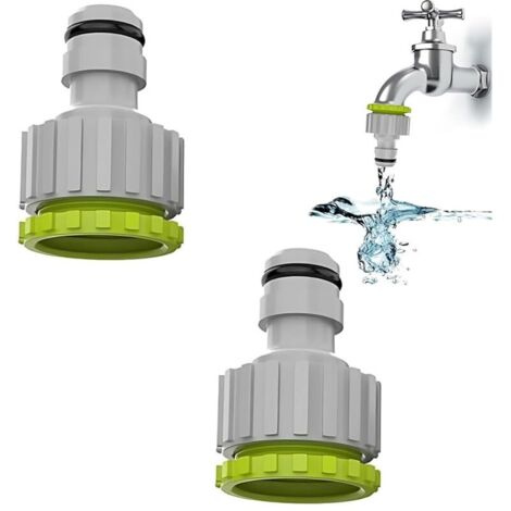 2-en-1 Raccord de robinet-2 Pack, 1/2” et 3/4”Connecteur de robinet de jardin Raccord de robinet, Set de raccord de tuyau pour l'irrigation de jardin