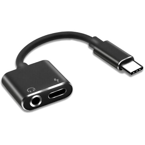 Adaptateur Double USB C 2 en 1, Chargeur et Casque Audio