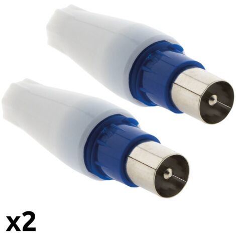 2 enchufes macho para TV, salida recta, diámetro 9,52 mm.