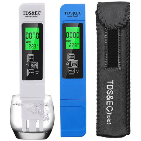 2 ensembles 3 en 1 tds ec testeur de température stylo multifonctionnel numérique testeur de qualité de l'eau pour la pureté de l'eau temp ppm testeur