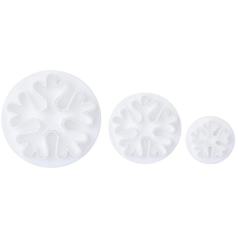 2 Ensembles 3pcs Emporte Piece Patisserie Noel Moule Flacon De Neige Pour Dcoration Gteaux Fondant Pte  Sucre Flocons De Neige Grossiers