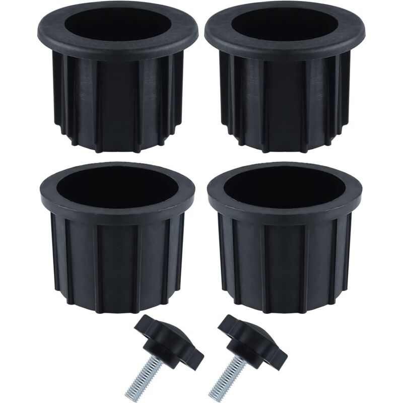 2 Ensembles (6 pièces) Accessoires Parasol Balcon, 4 Anneaux de Trou de Parapluie et 2 Vis à Bouton à Main, Accessoires de Support de Parapluie pour