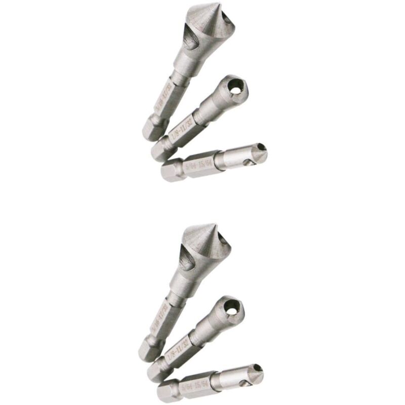 2 Ensembles Couteau À Chanfreiner Les Trous Obliques Travail Du Bois Tungstène Perceuse Électrique Forets À Fraiser Outil D'ébavurage De Fraisage