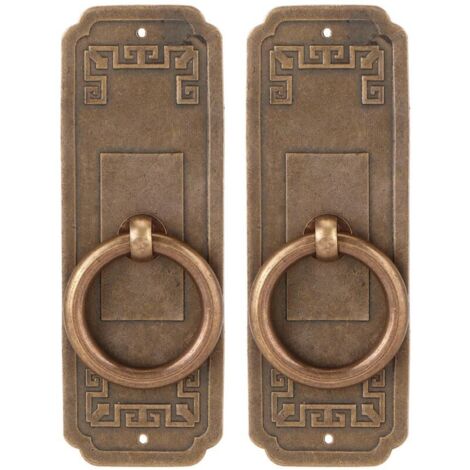 2 ensembles de boutons de traction de porte à trou unique, poignée de Style chinois pour quincaillerie de meubles d'armoire de cuisine 10cm-Crezuo