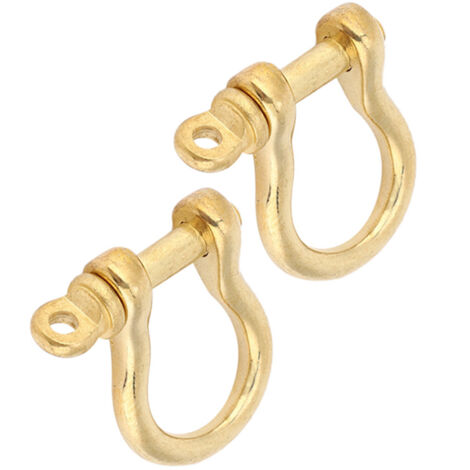 2 Ensembles de Manilles en Laiton Doré, Type U, Anneaux Porte-Clés, Crochets de Suspension, Boucles de Raccordement 10mm