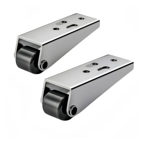 2 ensembles de roulettes directionnelles en nylon PP sur acier inoxydable, silencieuses et durables, pour meubles escamotables