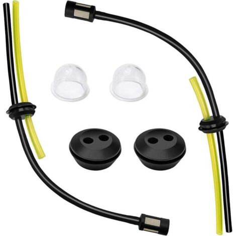 2 Ensembles Universel Filtre à Essence Kit, Durite Essence Debroussailleuse en Caoutchouc, Ampoule D'AmorçAge De Filtre, Joint De RéServoir De Carburant, pour Coupe-Herbe, Débroussailleuse