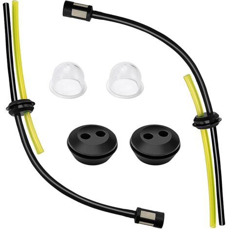 2 Ensembles Universel Filtre à Essence Kit, Durite Essence Debroussailleuse en Caoutchouc, Ampoule D'AmorçAge De Filtre, Joint De RéServoir De Carburant, pour Coupe-Herbe, Débroussailleuse