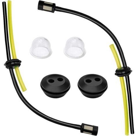 2 Ensembles Universel Filtre à Essence Kit, Durite Essence Debroussailleuse en Caoutchouc, Ampoule D'AmorçAge De Filtre, Joint De RéServoir De Carburant, pour Coupe-Herbe, Débroussailleuse