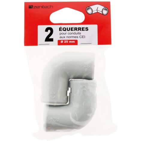 2 equerres pour conduits Ø 25mm - gris