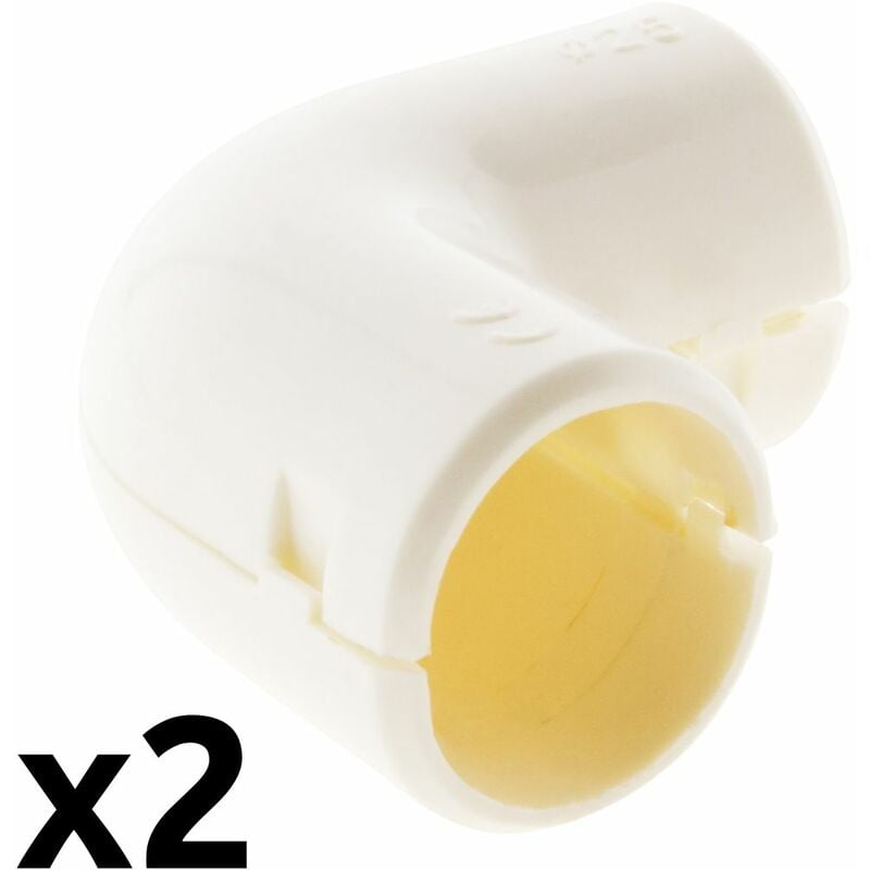 

2 escuadras para tubos 25 mm - Blanco - Zenitech