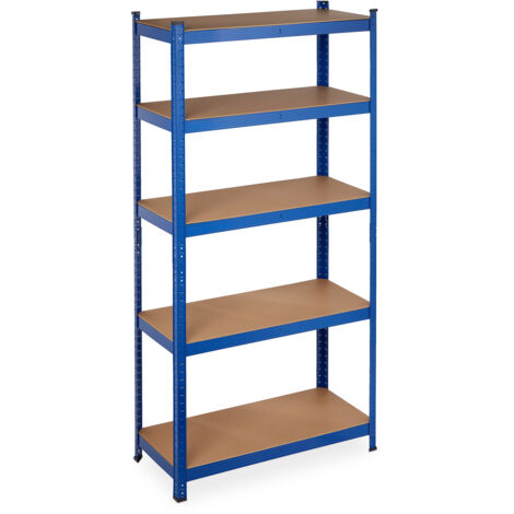 2 Estantería Metálica 5 Baldas, 180x90x40 cm, Resisten 875 kg, Cargas Pesadas, Almacenaje Taller y Garaje, Azul