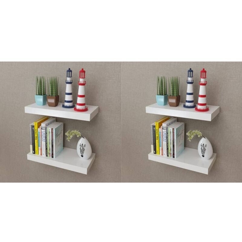 Tagères murales 4 pcs Blanc 40 cm