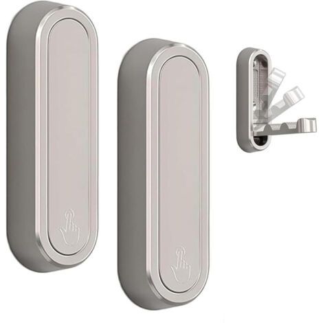 2 faltbare Wandhaken, 90°-Klapphaken, unsichtbare Kleiderhaken für Schlafzimmer und Badezimmer, Silber