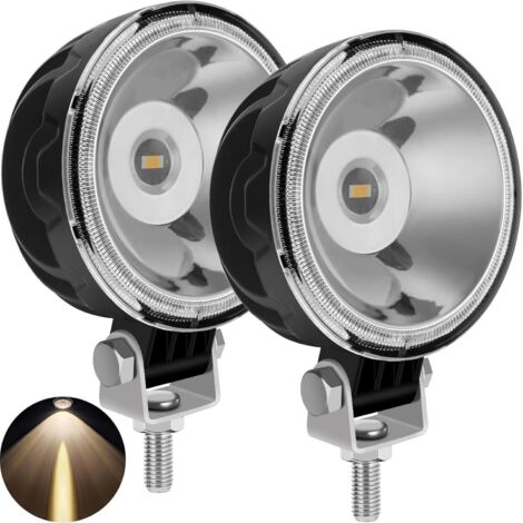 2 faros LED de 3 pulgadas de color amarillo todoterreno antiniebla,12V, 24V,foco LED adicional, faro para motocicleta, ATV, camión, barco, tractor, excavadora, remolcador, carretilla