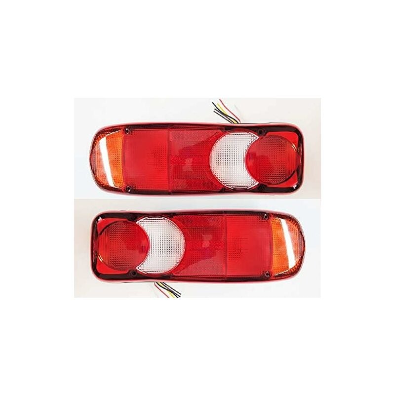 Ersandy - 2 feux arrières lampe pour camion, benne basculante, tracteur, remorque, châssis - ampoules universelles fonctionnant en 12 v et 24 v