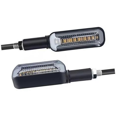 2 Feux Clignotants LED Moto DC 12V, Indicateurs de Virage Latéraux Dynamiques, Feu Stop Rouge et Jaune, Signalisation Fluide pour Motocyclette