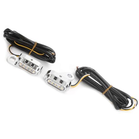 2 feux clignotants LED moto transparents, indicateurs universels compatibles XL 48 72 1200 883 2004-2020, ampoules haute luminosité.