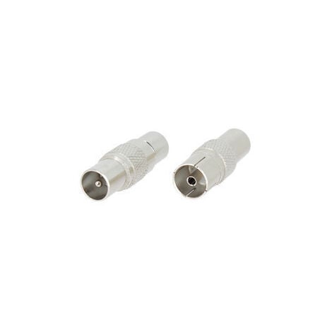 2 fiches coaxiales IEC 9.52 à visser  Mâle + Femelle