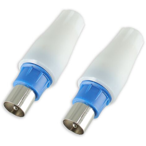 2 Fiches coaxiales TV normalisées 9,52 mm - 1 Mâle + 1 Mâle