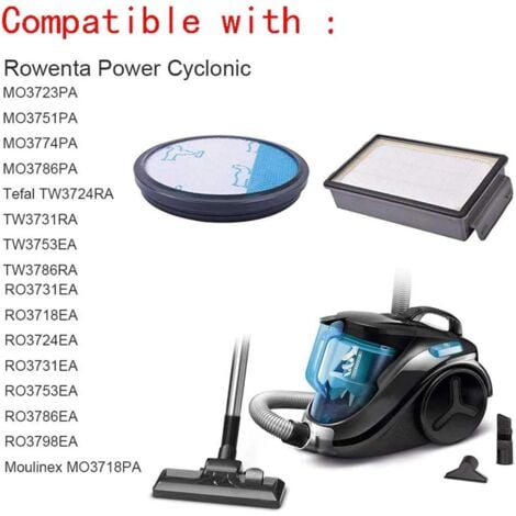 ZVD 2 Filter for Rowenta ZR005901 Moulinex Tefal Compact Power Cyclonic Rowenta RO3731EA, RO3753EA, RO3786EA Vacuum Cleaners