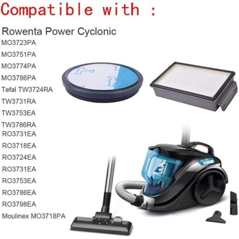XVX 2 Filter für Rowenta ZR005901 Moulinex Tefal Compact Power Cyclonic Rowenta RO3731EA, RO3753EA, RO3786EA Staubsauger