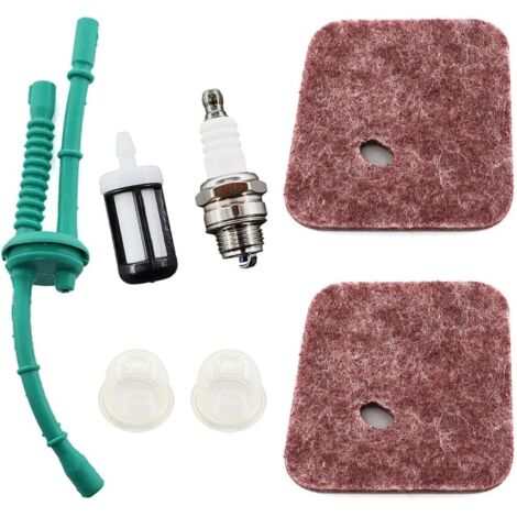 2 - Filtre à air - Filtre à essence - Compatible débroussailleuse et taille-haie Stihl FS38 FS45 FS55 HL45 KM55 + Bougie d'allumage