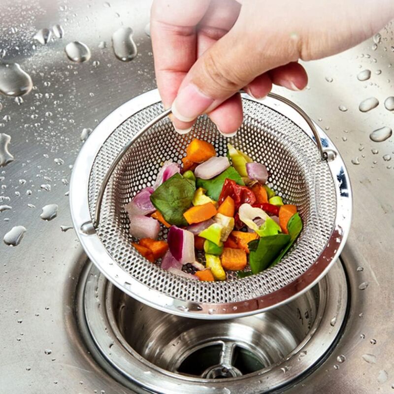 2 filtre evier cuisine, Grille evier cuisine avec poignée de transport, Acier inoxydable bonde evier cuisine, Protection contre le blocage, Diamètre