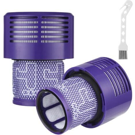 2 Filtre Pour Dyson V10，avec 1 brosse de nettoyage，Filtre de remplacement lavable pour Dyson V10 Cyclone Series, V10 Absolute, V10 Animal, V10 Total Clean, V10 Motorhead (V10-2PCS)