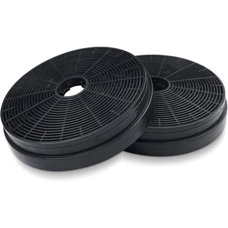 2 filtres charbon actif pour hotte aspirante – Ø175 mm, recyclage air, compatibles Respekta MIZ0031, Klarstein PKM CO4