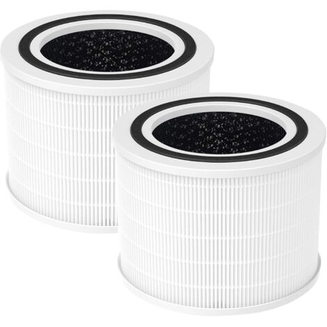2 filtres Core 200S compatibles avec le purificateur d'air LEVOIT Core 200S, filtre HEPA véritable 3 en 1 H13, filtre de remplacement à charbon actif haute efficacité Core 200S-RF, blanc