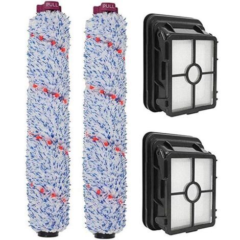 2 filtres de rechange pour nettoyant multi-surfaces lavables 3 en 1 Bissell Crosswave 1866 et 2 brosses à rouleaux multi-surfaces 1868 compatibles avec Bissell Crosswave 17132 série 1785 (pack combiné