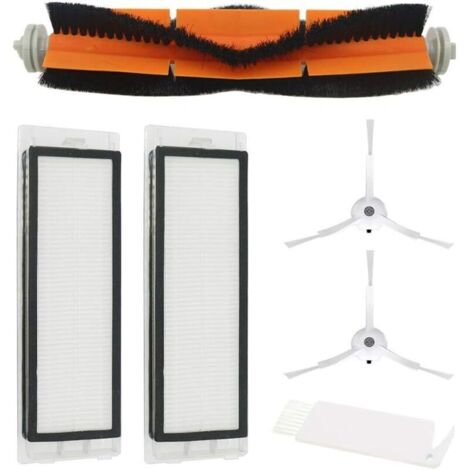 2 filtres HEPA + 2 brosses latérales + 1 brosses principales pour Xiaomi Mi Robot Vacuum 2 Roborock S50 S51 Rechange pour aspirateur Accessoires