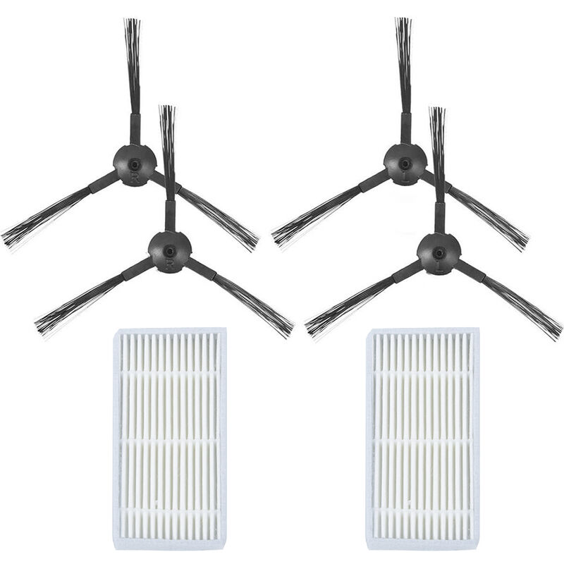 2 filtri + 4 spazzole laterali aspirapolvere per