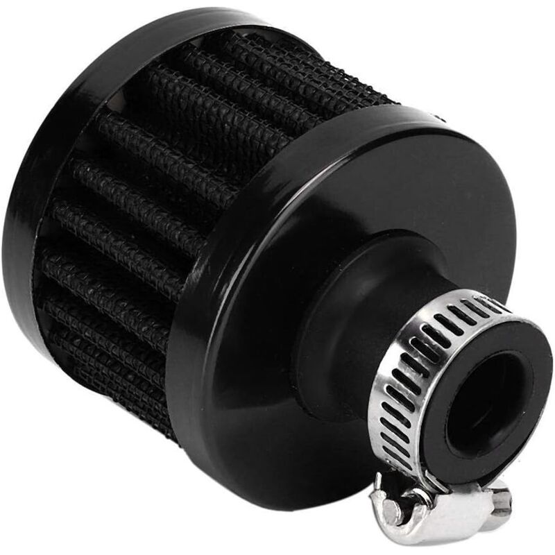 Jalleria - 2 filtros de aire frío para ventilación del cárter, ventilador turbo de 12 mm, mini, negro, para coche y motocicleta.