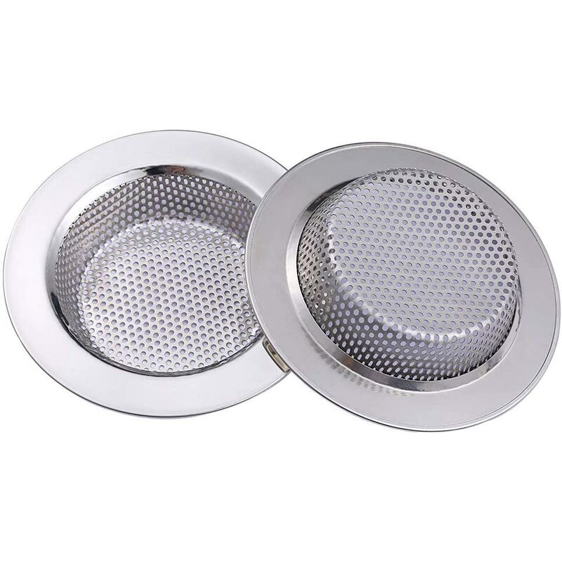 

2 filtros de fregadero, filtros de fregadero de acero inoxidable, filtros de metal, filtros de fregadero de baño y cocina, 11,2 cm de diámetro