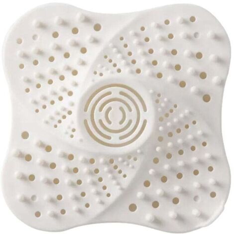2 filtros de pelo para ducha (blancos) con ventosa para fregadero.