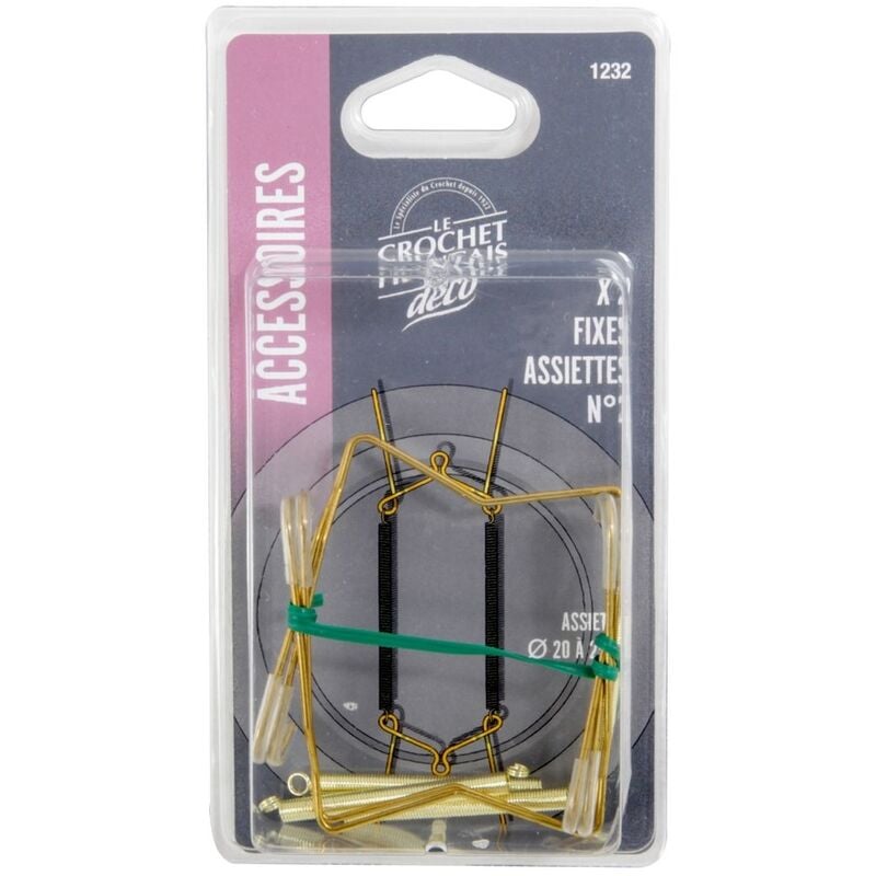 Fixe Assiet Muraux Alu X2 M.m. Ressort Acier Crochet Francais 1232