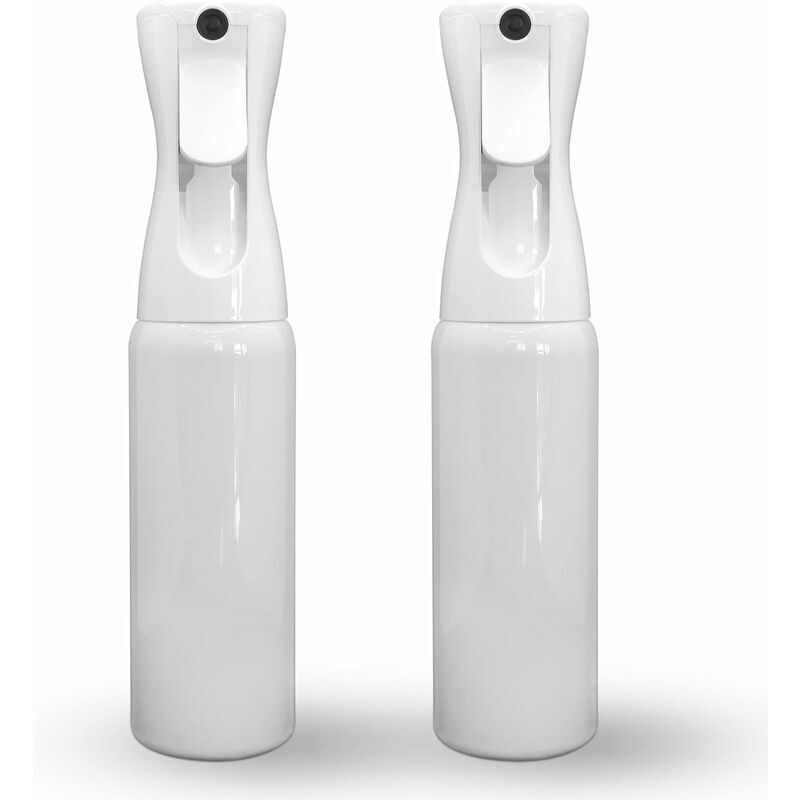 2 flacons pulvérisateurs continus haute pression de 200 ml, flacons à brume fine, flacons pulvérisateurs en forme d'éventail, tout blanc