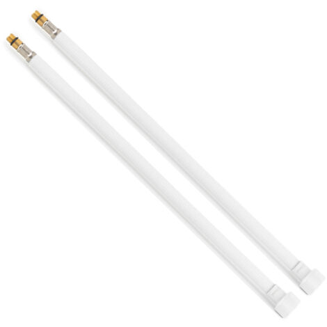 2 Flexibles sanitaires BLANC POLYMÈRE Øintér.8mm - Femelle 3/8" BLANC MAT - Mâle M10x1 - 300mm - TAQ PREMIUM