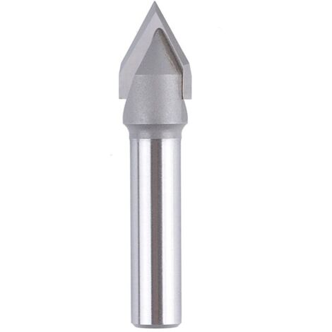2 flûtes 60 degrés V - Diamètre de coupe : 12 mm - Tige : 8 mm - Fraise CNC - Fraise à tige pour veines, chanfreinages et rainures en V.