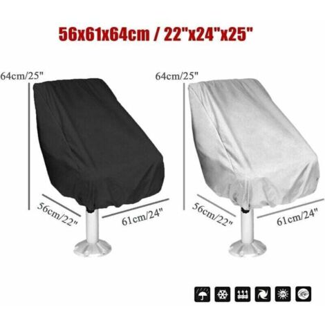2 fundas antipolvo para asiento de silla de capitán de yate, para uso en exteriores, 566164/30 cm, protección impermeable, para silla de capitán de yate, contra la nieve y el sol.