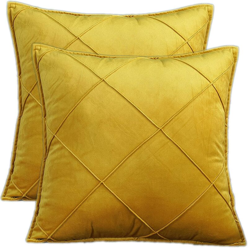 

2 fundas de terciopelo para cojines, decoración de sofá, suave, cuadrado, cojín, estilo nórdico, sólido, a cuadros, para dormitorio, sala de estar,