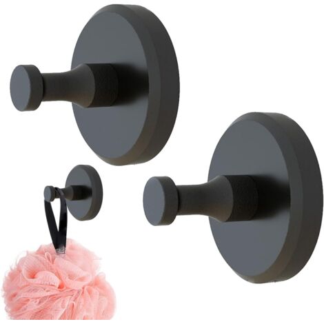 2 ganchos con ventosa para baño, ganchos con ventosa negros, gancho para toallas de baño, ventosas extra fuertes.