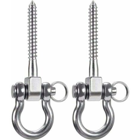 2 ganchos de techo resistentes de acero inoxidable 304 con capacidad de 900 kg, ganchos colgantes con tornillos para sillas colgantes de madera para yoga, sacos de boxeo, hamacas y sillas.