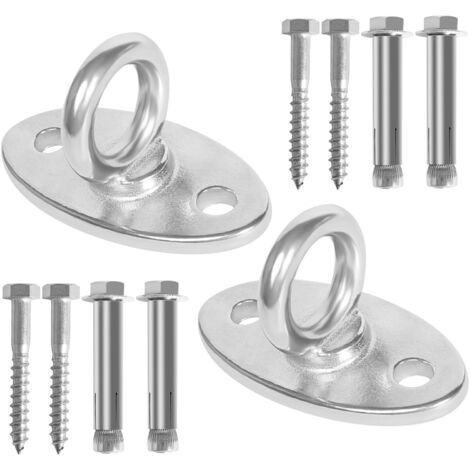 2 ganchos de techo resistentes, soporte de acero inoxidable SUS304 para saco de boxeo, soporte para hamaca, kit de suspensión de montaje en techo para yoga aéreo, silla colgante, saco de boxeo, colump