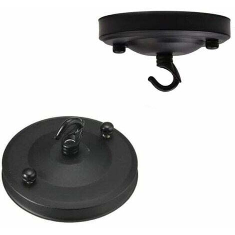 Lablanc - 2 ganchos de techo vintage para lámpara de araña, ganchos de techo vintage de hierro con forma de rosa, soporte para placa, lámpara de