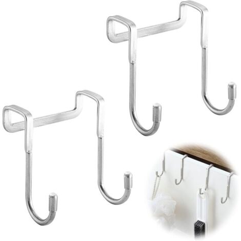 2 ganchos para puerta de ducha, ganchos para puerta, gancho para toalla, gancho para baño, gancho adhesivo para pared, gancho para toalla de cocina, autoadhesivo