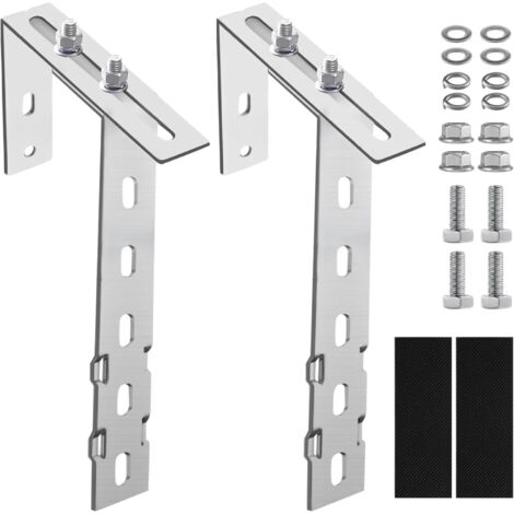 2 ganchos para soporte de planta de energía de balcón, soporte de panel solar, soporte para módulo solar, gancho para soporte de planta de energía de balcón, para techo plano, techo, pared, barco